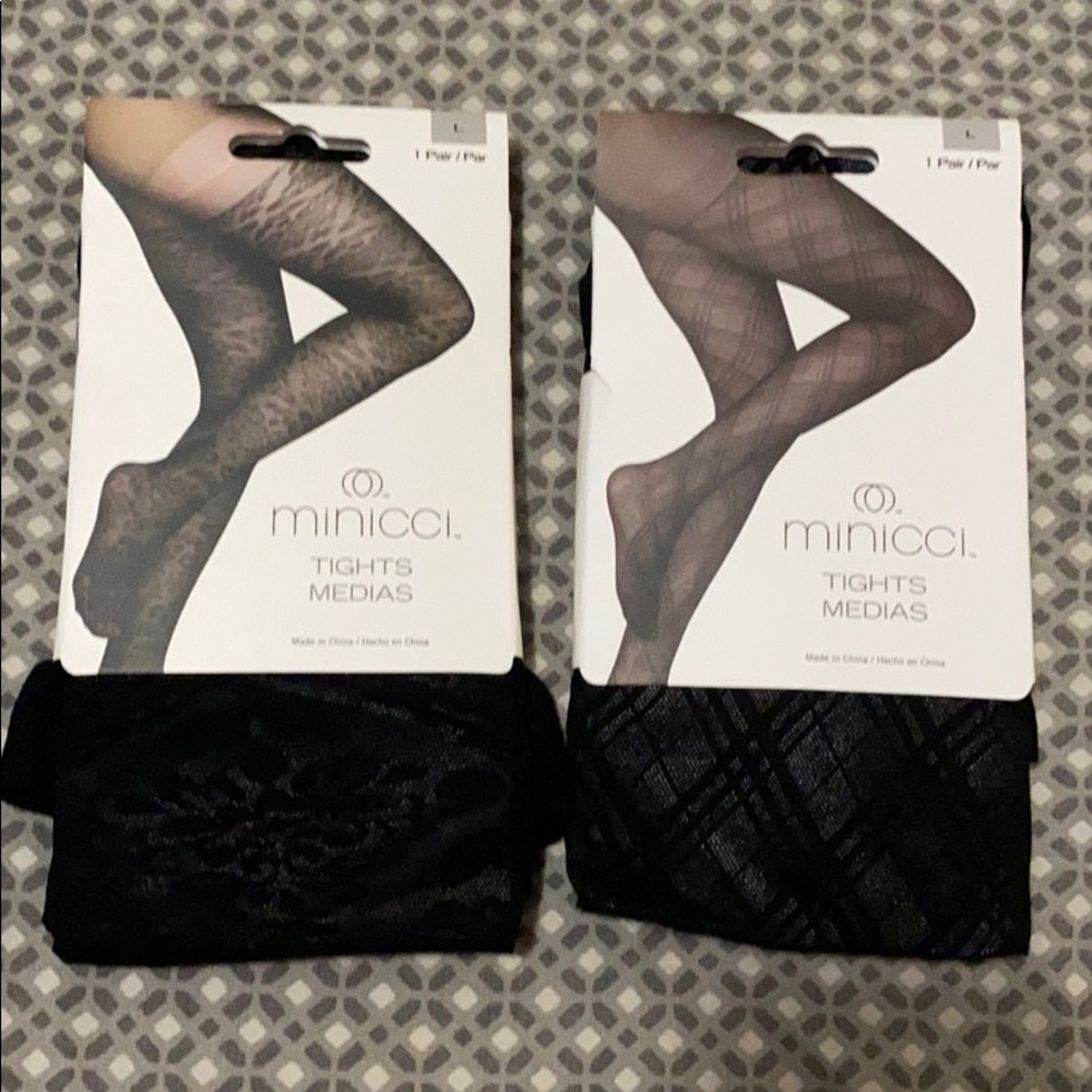 ✨NWT (2) Minicci Tights Medias (designed leggings)